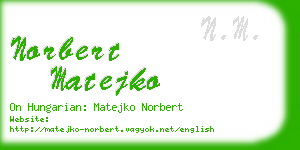 norbert matejko business card